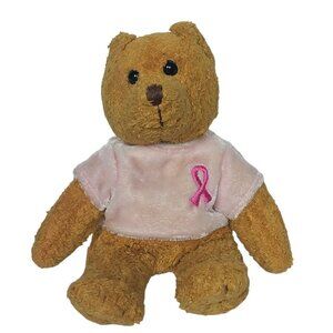 Vintage 2001 Avon Breast Cancer Crusade Pink Ribbon Stuffed Animal 7.25"